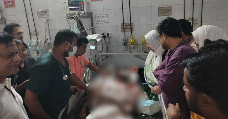নুরকে দেখতে হাসপাতালে যান প্রধান উপদেষ্টার প্রেস সচিব শফিকুল আলম। ছবি: সংগৃহীত