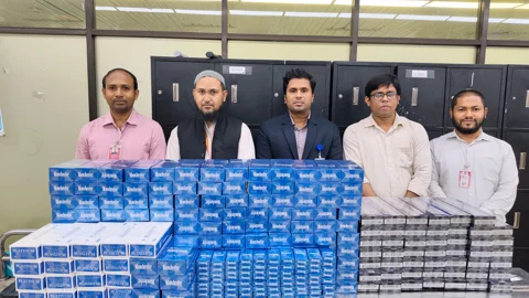 শাহজালাল বিমানবন্দরে জব্দ করা পণ্য। সংগৃহীত ছবি 