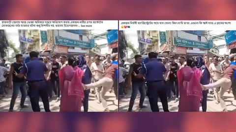 নির্বাহী ম্যাজিস্ট্রেট নন, ভিডিওটির নারী রাজবাড়ীর ব্যবসায়ী। ছবি: ভিডিও থেকে
