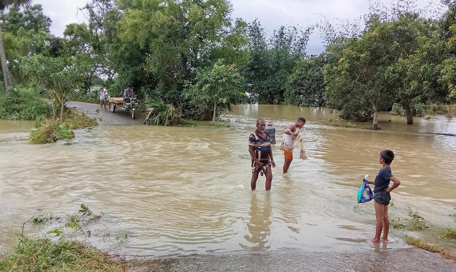 বিলের মধ্যে খনন করা পুকুর তলিয়ে যাওয়ায় মাছচাষীরা বড় ক্ষতির মুখে পড়েছেন