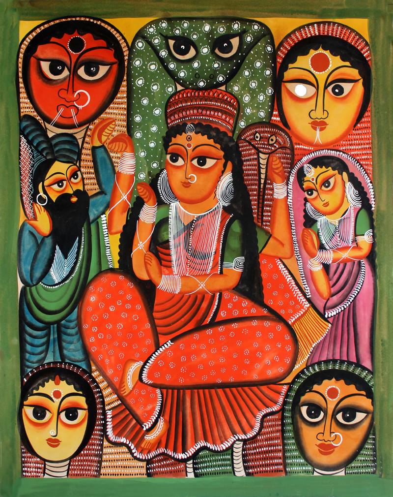 মনসার পটচিত্র। ছবি: সংগৃহীত
