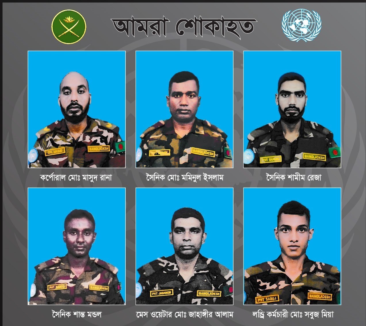 সুদানে সন্ত্রাসী হামলায় হতাহত বাংলাদেশি শান্তিরক্ষীদের পরিচয় মিলল