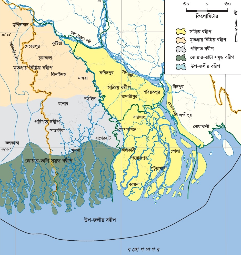 বঙ্গীয়-বদ্বীপের মানচিত্র