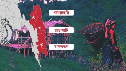 পার্বত্য চট্টগ্রাম। স্ট্রিম গ্রাফিক্স 