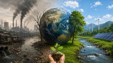 বায়ুদূষণ প্রতিরোধ, জীববৈচিত্র্যের সুরক্ষা ও জলবায়ুর প্রভাব মোকাবিলায় অনেক পিছিয়ে রয়েছে বাংলাদেশ। ছবি: সংগৃহীত