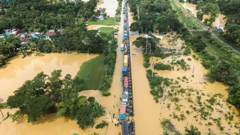 ২০২৪ সালের আগস্টে ভারত সতর্কতা ছাড়াই ঢলের পানি ছেড়ে দিলে ফেনী ও কুমিল্লায় বন্যা হয়। ছবি: সংগৃহীত।