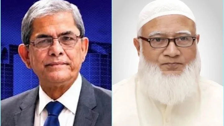 রাষ্ট্রপতি মির্জা ফখরুল ইসলাম আলমগীর ও জামায়াত আমির ডা. শফিকুর রহমান। ছবি: সংগৃহীত