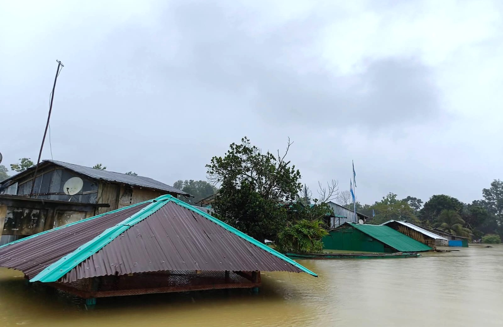 রাঙামাটির বরকল উপজেলার বন্যায় কবলিত এলাকা। সংগৃহীত ছবি