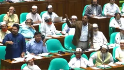 স্বরাষ্ট্রমন্ত্রীর মন্তব্যে তৃতীয় অধিবেশনের শুরুতেই সংসদে হট্টগোল