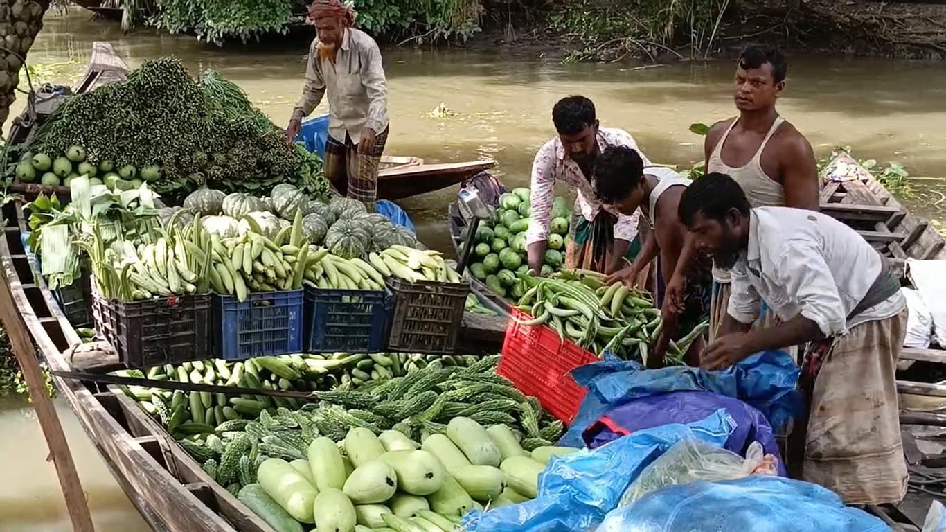 কৃষকদের কাছ থেকে এসব সবজি নৌকা ও ট্রলারে বিভিন্ন এলাকার বাজারে নিয়ে যান পাইকাররা। স্ট্রিম ছবি
