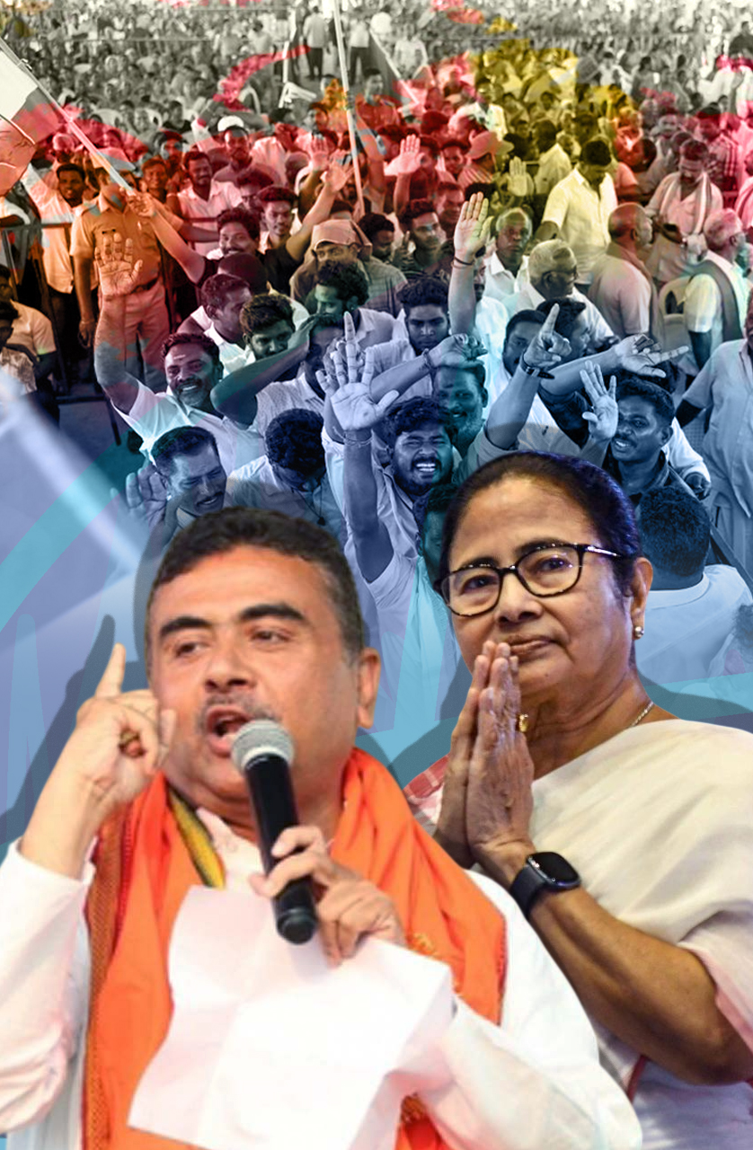 পশ্চিমবঙ্গের মসনদে মমতা নাকি শুভেন্দু, কী বলছে ভোটের হাওয়া