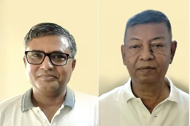 ১৯৯০ সালের চাকসু নির্বাচনে জয়ী ভিপি নাজিম উদ্দিন (ডানে) ও জিএস আজিম উদ্দিন ২০২৩ সালে ‘প্রগতিশীল গণতান্ত্রিক ফোরাম’ নামে একটি রাজনৈতিক দল গঠন করেন। সংগৃহীত ছবি