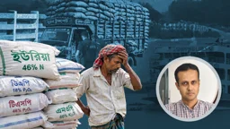 সারের বস্তা কোথায় আটকে আছে? 