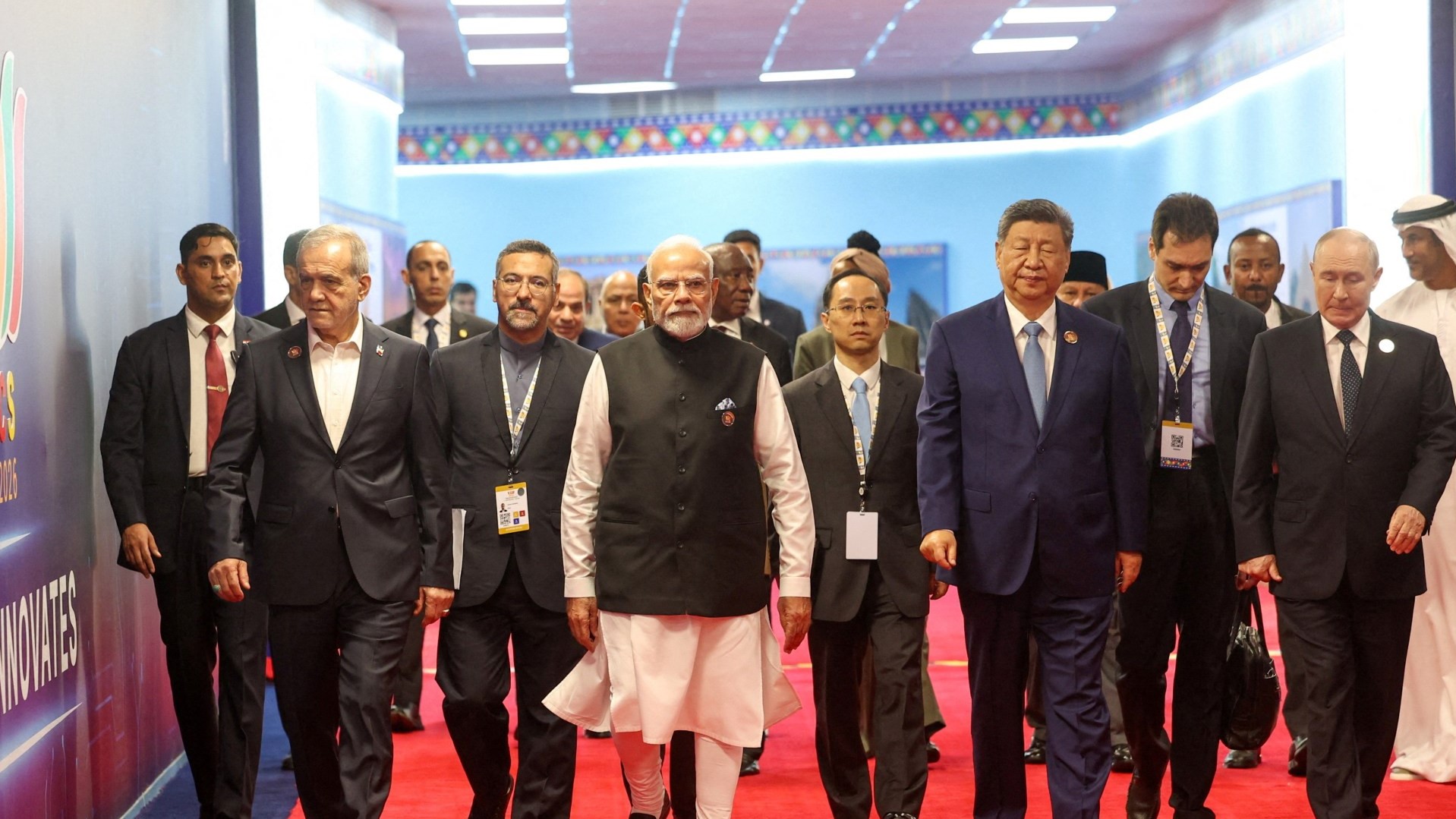 ব্রিকস সম্মেলনে পুতিন, সি ও পেজেশকিয়ানের সঙ্গে নরেন্দ্র মোদি। ছবি: পিআইবি