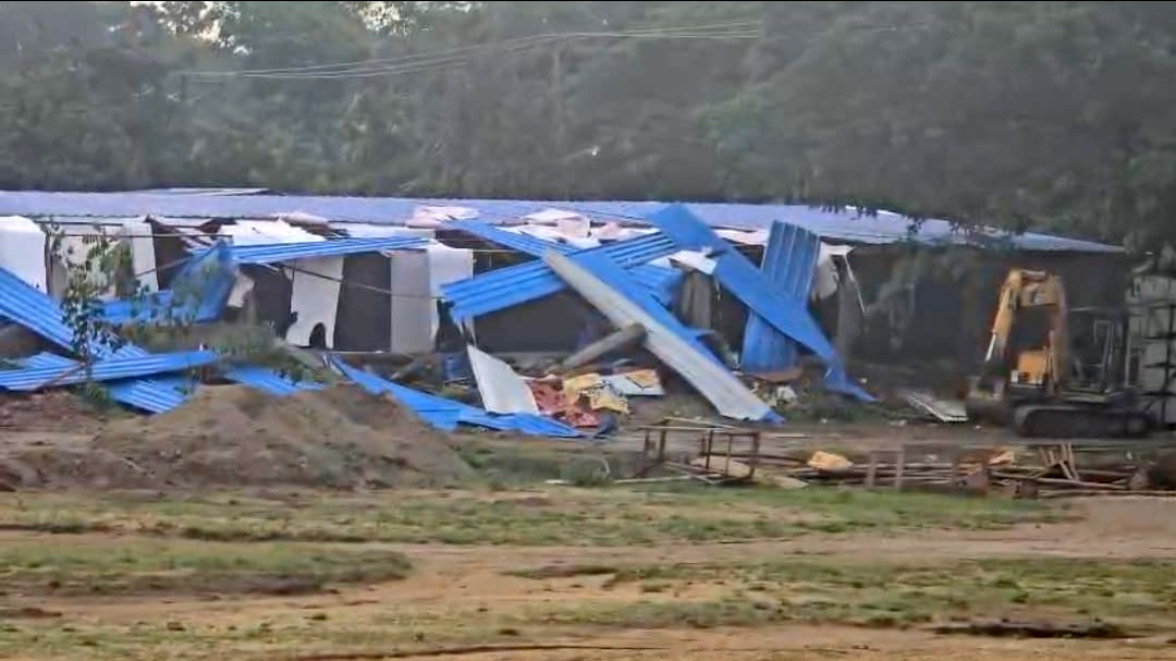 হামলার পর ক্যাম্প। সংগৃহীত ছবি