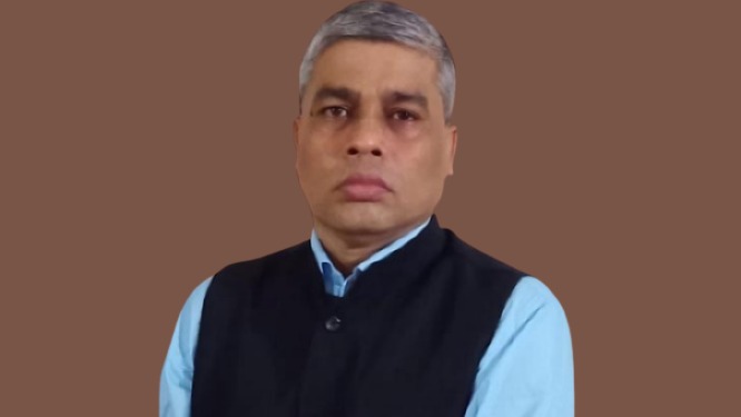 বাংলাদেশ মাইনরিটি জনতা পার্টির (বিএমজেপি) সভাপতি সুকৃতি কুমার মণ্ডল। স্ট্রিম গ্রাফিক