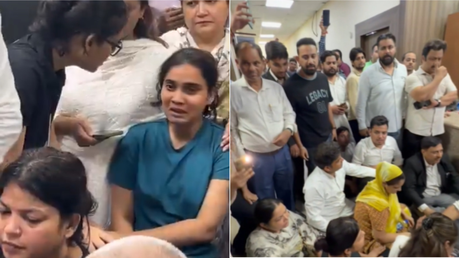 সাকেত থানায় সাংবাদিক ও অধিকারকর্মীদের বিক্ষোভ।