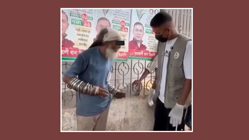 কেটে দেওয়া হয়েছে লিটন সাধুর চুল। ভিডিও থেকে সংগৃহীত ছবি