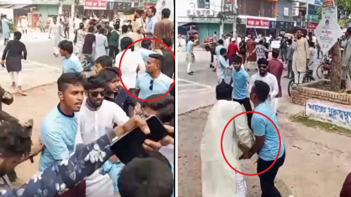 এনসিপি সংশ্লিষ্ট যুবককে দলের কর্মী বললেও হাতের বস্তু সেফটি স্টিক উল্লেখ করে। ছবি: সংগৃহীত