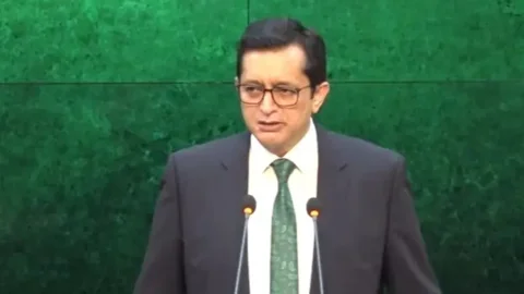 সাপ্তাহিক প্রেস ব্রিফিংয়ে পাকিস্তানের পররাষ্ট্র দপ্তরের মুখপাত্র সাজ্জাদ হায়দার খান। ছবি: সংগৃহীত