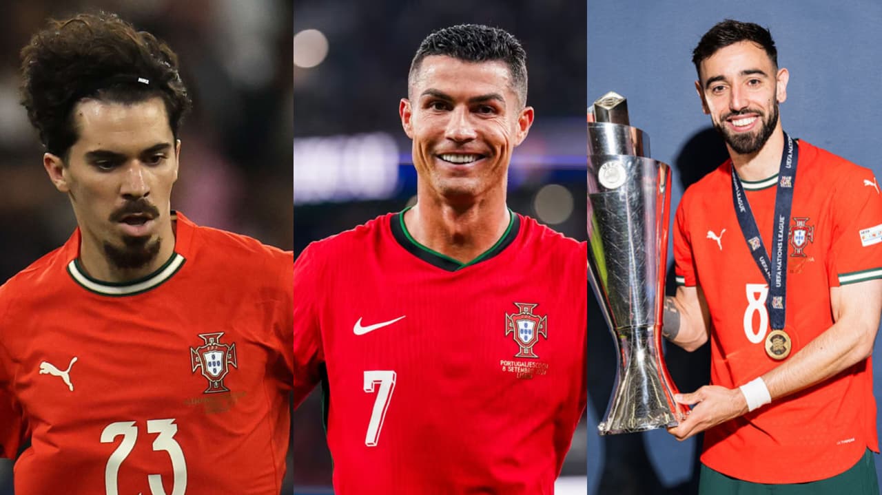 ভিতিনহা,  ক্রিস্টিয়ানো রোনালদো ও  ব্রুনো ফার্নান্দেজ। স্ট্রিম কোলাজ