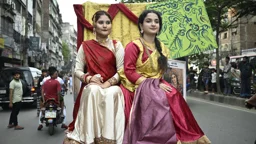 বর্ণিল শোভাযাত্রায় ঢাকার ৪১৬ বছর উদযাপন