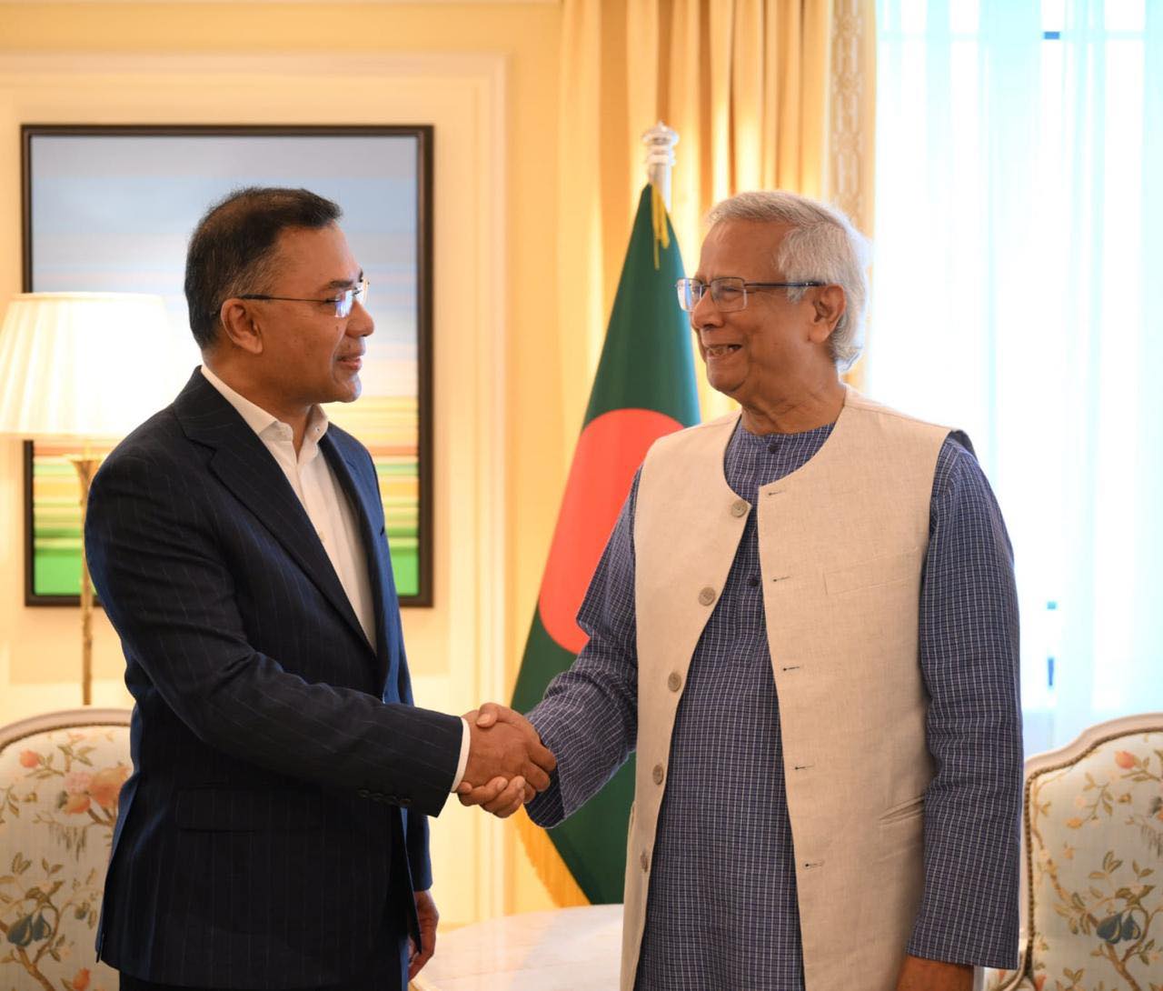 তারেক রহমান এবং মুহাম্মদ ইউনুস। ছবি: সংগৃহীত
