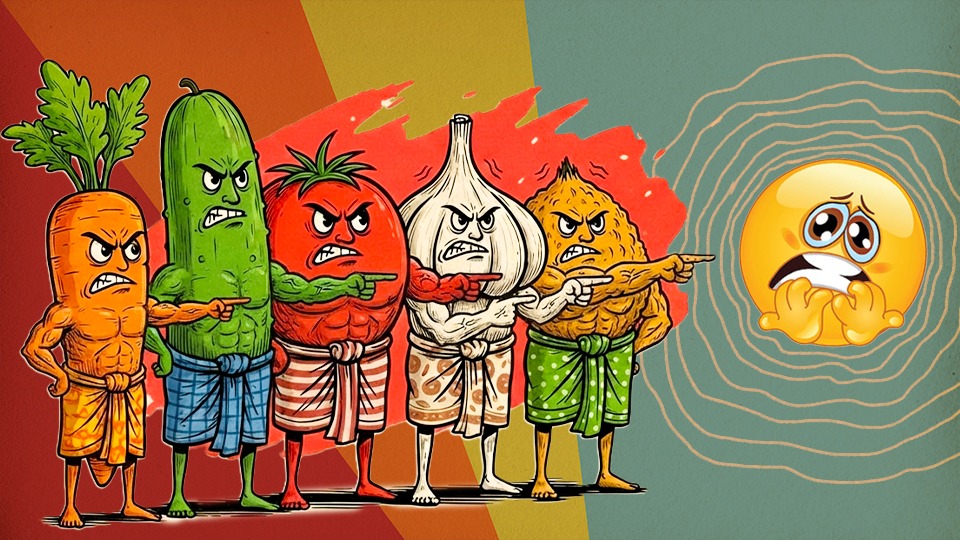 আশ্চর্য! শাক-সবজিগুলা রেগে গেল কেন?